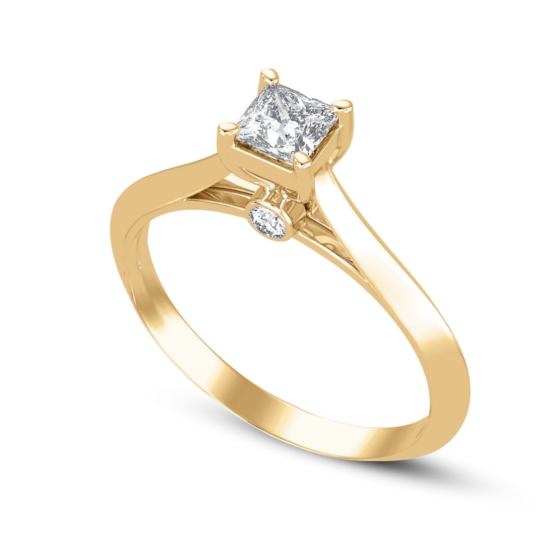 .5 Carat Princess Hidden Halo Solitaire