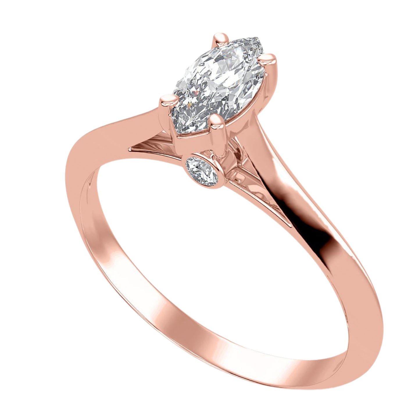 3 Carat Marquise Hidden Halo Solitaire