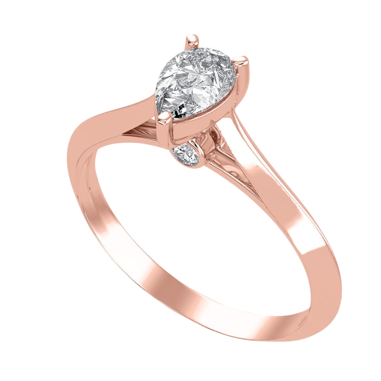 1.5 Carat Pear Hidden Halo Solitaire