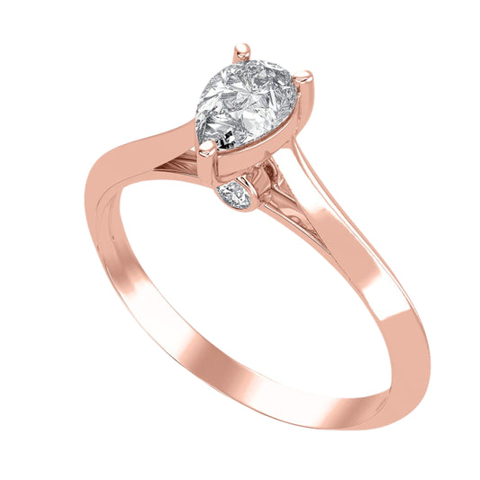 1.5 Carat Pear Hidden Halo Solitaire