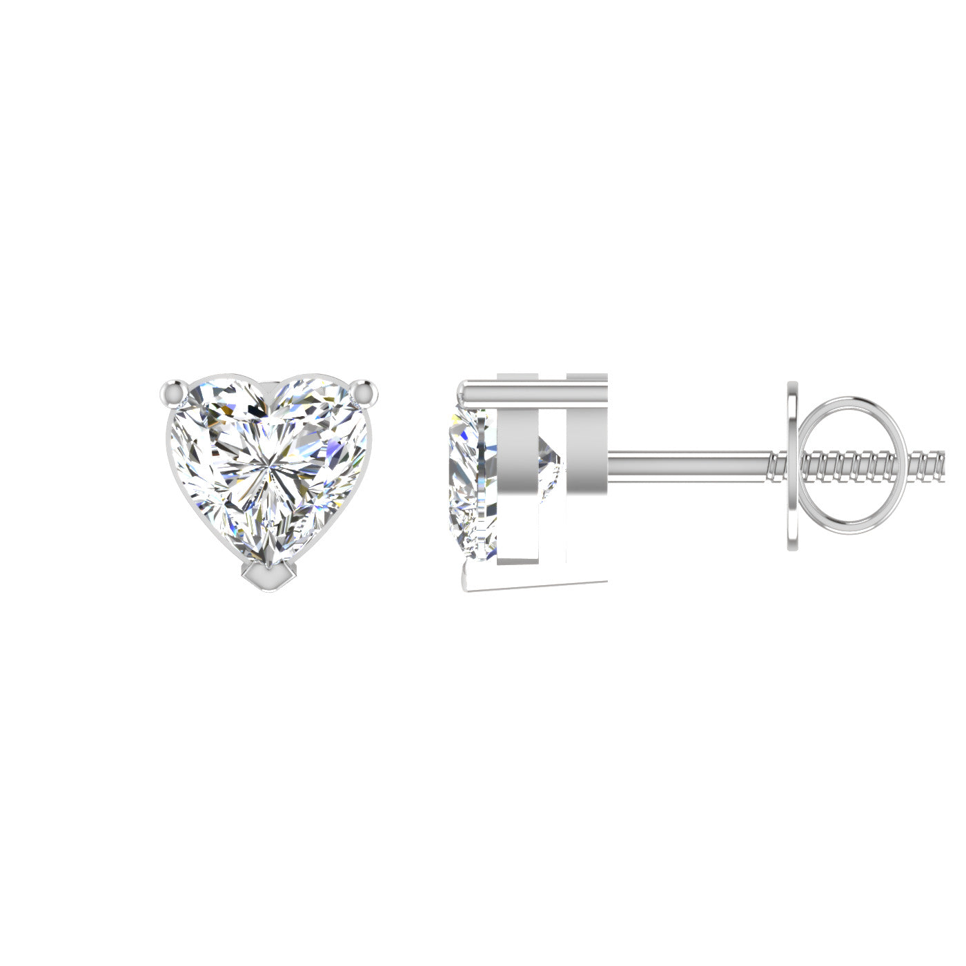 Shine with love: Sweet heart-shaped diamond earrings for girls. 