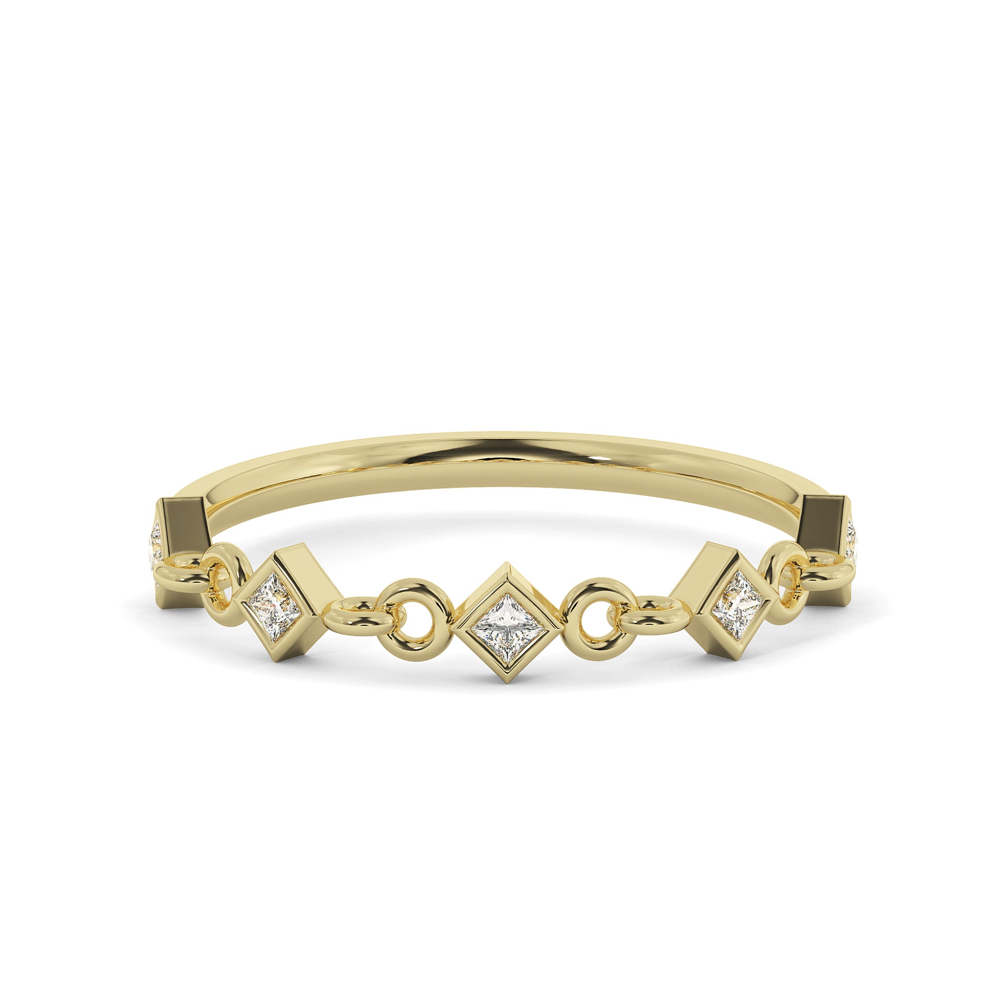 Modern & bold: Diamond & chain-link band for a statement look. 