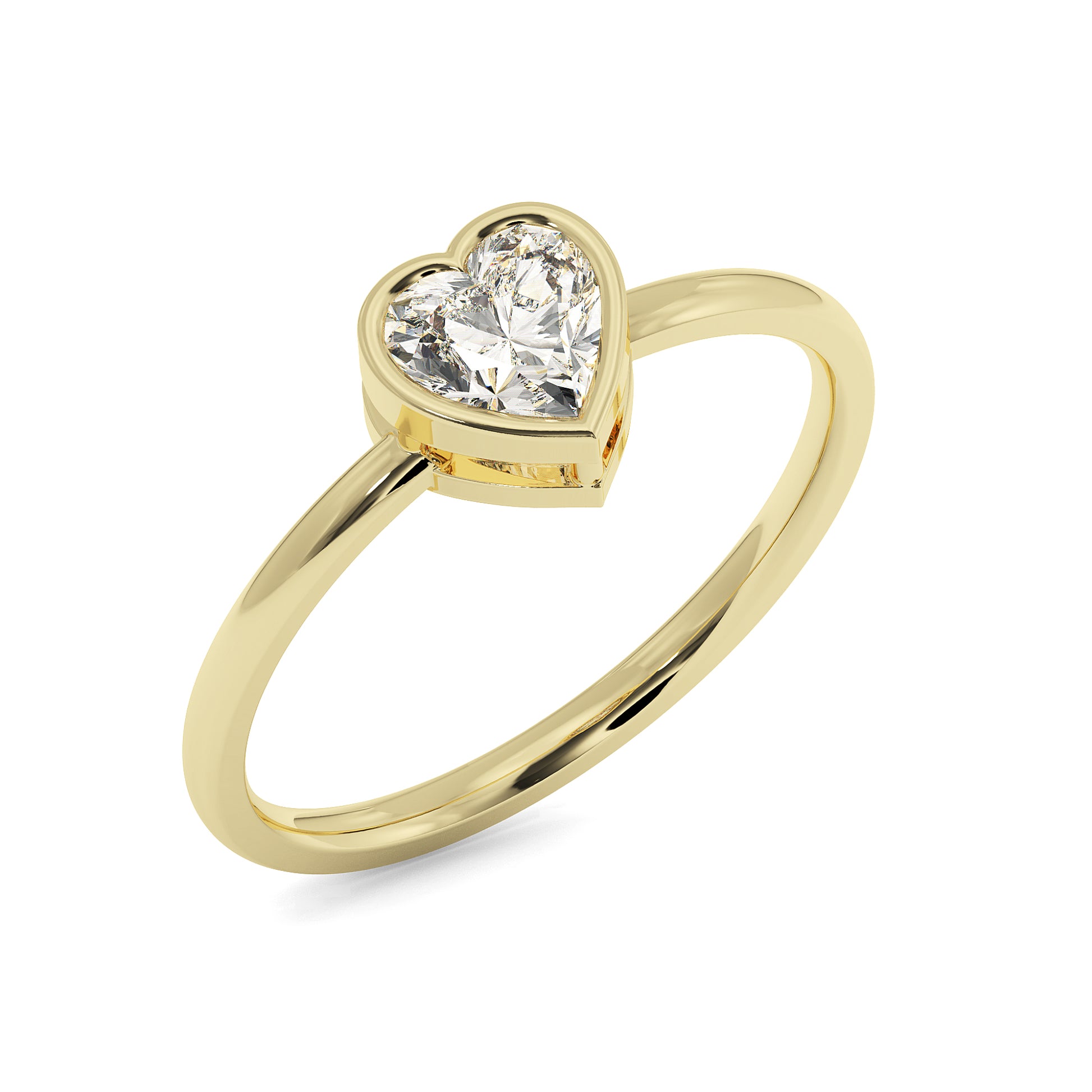 Elegantly entwined: Lab-grown diamond solitaire in a heart design.