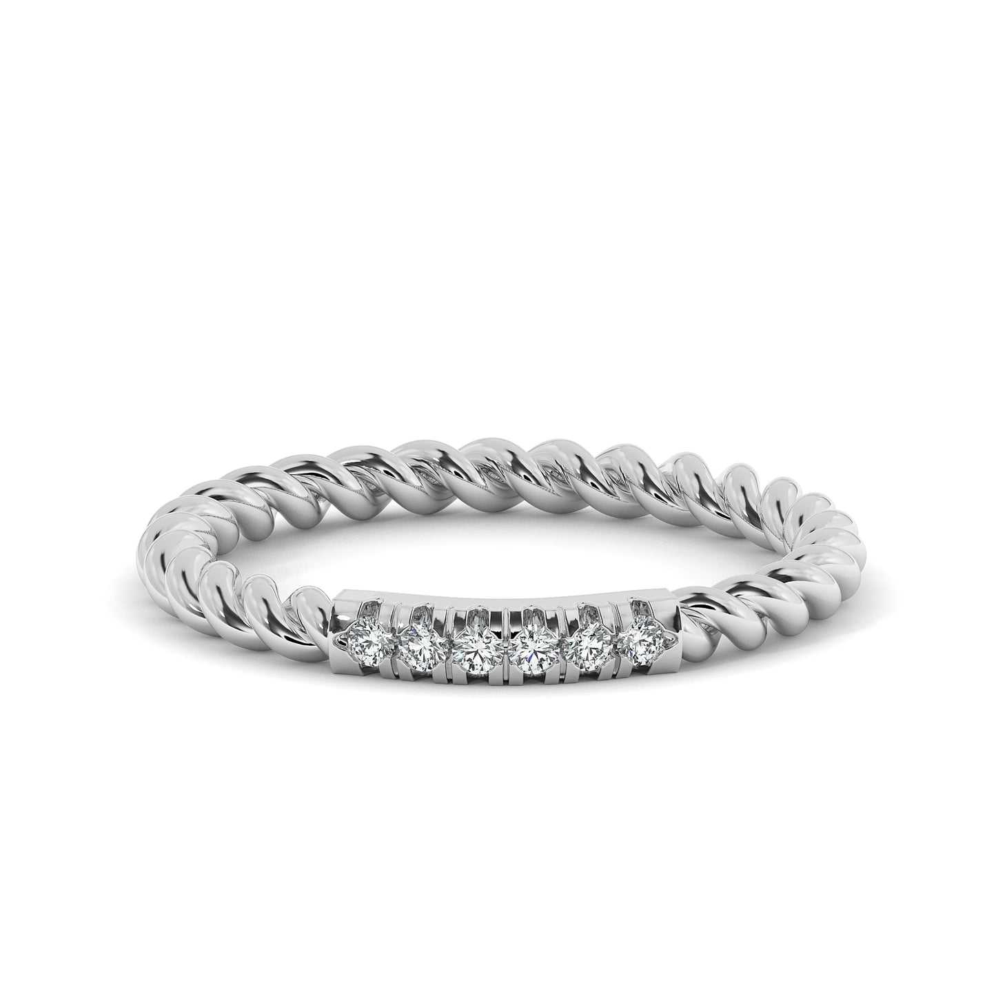 Stackable & chic: Diamond accent band for a personalized look. 