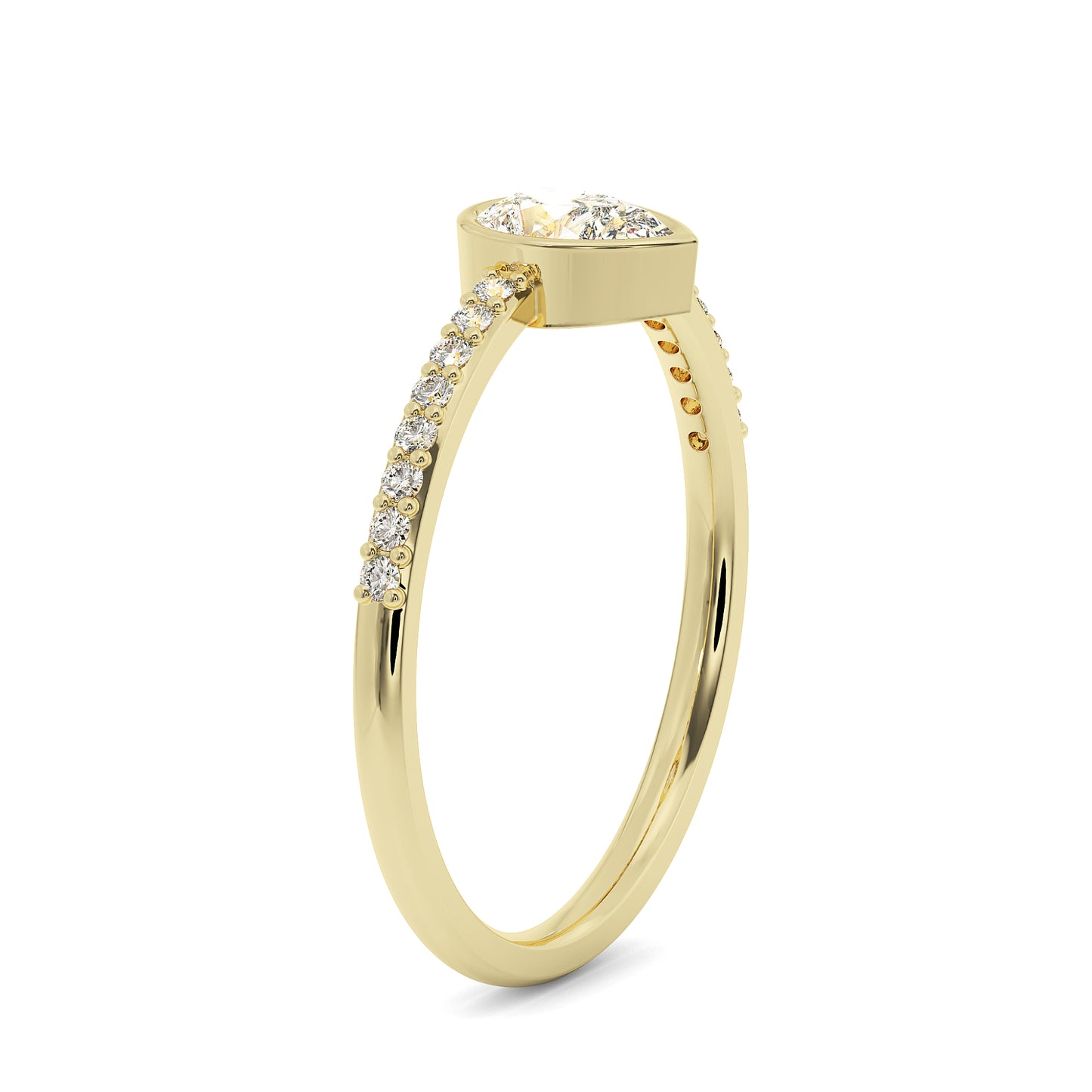 Pear Solitaire in Pave Band